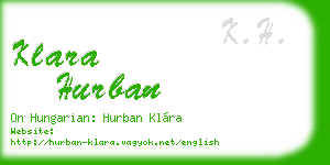 klara hurban business card